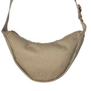 July Everyday Crescent Shoulder Bag Womens Sand Beige Canvas Crossbody